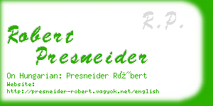 robert presneider business card